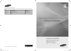 Mode d’emploi Samsung PS50C431A2 Téléviseur plasma