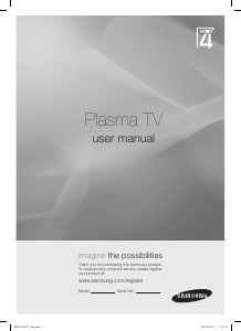 Manual Samsung PS50B450B1D Plasma Television