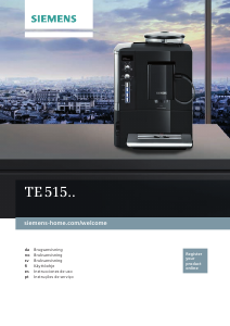 Bruksanvisning Siemens TE515201RW Espressomaskin
