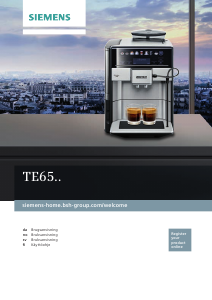 Bruksanvisning Siemens TE655203RW Espressomaskin