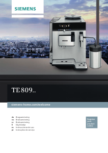 Bruksanvisning Siemens TE809201RW Espressomaskin
