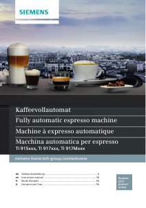 Bedienungsanleitung Siemens TI905201RW Espressomaschine