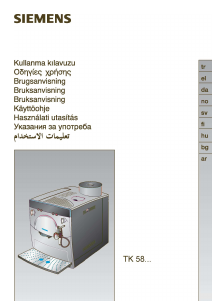 Kullanım kılavuzu Siemens TK58001 Espresso makinesi