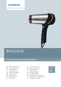 Manual Siemens PH5767D Secador de cabelo