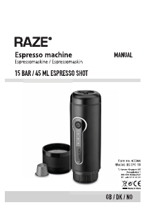 Bruksanvisning Raze GC CP0 10 Espressomaskin
