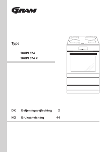 Brugsanvisning Gram 20KPI 674 Komfur