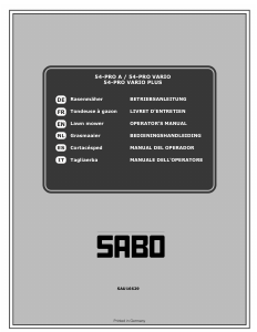 Manual SABO 54-PRO Vario Lawn Mower