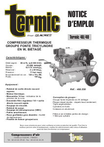 Mode d’emploi Termic 40/40 Compresseur
