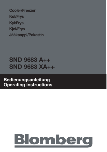 Bruksanvisning Blomberg SND 9683 X Kylskåp