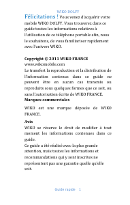 Mode d’emploi Wiko Dolfy Téléphone portable