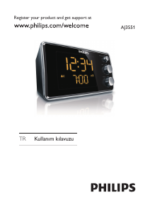 Kullanım kılavuzu Philips AJ3551/12 Radyolu çalar saat