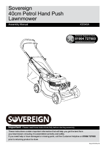 Handleiding Sovereign XSS40A Grasmaaier