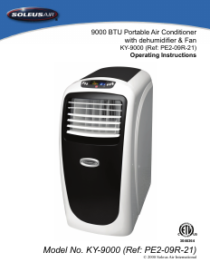 Bruksanvisning Soleus Air KY-9000 Luftkonditionering