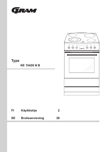 Käyttöohje Gram KE 15426 N B Liesi