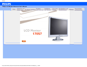 Manual Philips 170S7FG LCD Monitor