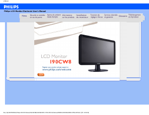 Mode d’emploi Philips 190CW8FB Moniteur LCD