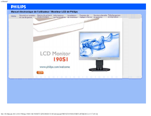 Mode d’emploi Philips 190S1CS Moniteur LCD