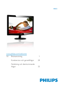 Bruksanvisning Philips 190V3AB5 LCD skärm
