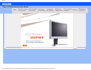 Mode d’emploi Philips 200PW8ES Moniteur LCD