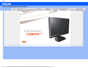 Handleiding Philips 220BW8CS1 LCD monitor