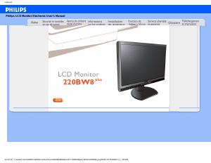 Mode d’emploi Philips 220BW8CS1 Moniteur LCD