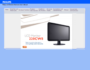 Bedienungsanleitung Philips 220CW8FB LCD monitor