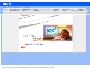 Instrukcja Philips 220X1SW Monitor LCD