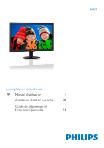 Mode d’emploi Philips 240V5QDAB Moniteur LCD