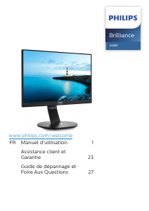 Mode d’emploi Philips 242B7QPTEB Moniteur LCD