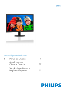 Manual Philips 243V5LAB Monitor LCD