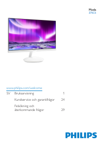 Bruksanvisning Philips 275C5QHGSW LCD skärm
