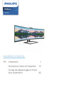 Mode d’emploi Philips 499P9H Moniteur LCD