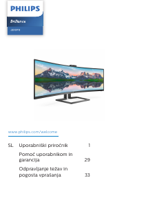 Priročnik Philips 499P9H LCD-zaslon