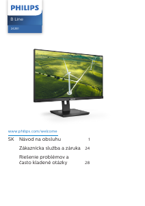 Návod Philips 242B1G B Line LED monitor