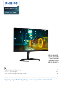 Instrukcja Philips 27M1N3200ZA Momentum 3000 Monitor LED
