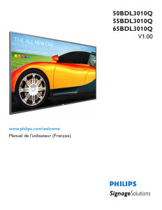 Mode d’emploi Philips 50BDL3010Q Téléviseur LED