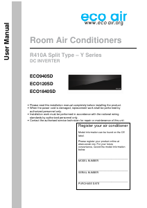 Bruksanvisning EcoAir ECO1840SD Luftkonditionering