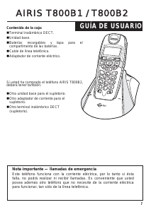 Manual de uso Airis T800B1 Teléfono inalámbrico