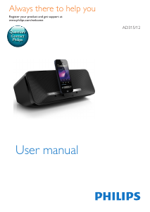 Manual Philips AD315 Speaker Dock