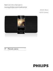 Manuale Philips AD330 Sistema docking con altoparlanti