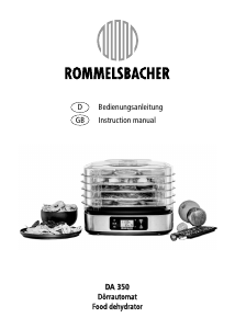 Handleiding Rommelsbacher DA 350 Voedseldroger
