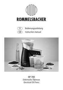 Manual Rommelsbacher OP 700 Oil Press