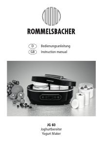 Handleiding Rommelsbacher JG 60 Yoghurtmaker