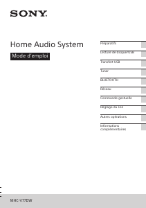 Mode d’emploi Sony MHC-V77DW Stéréo