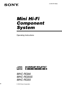 Handleiding Sony MHC-RG66 Stereoset