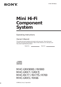 Handleiding Sony MHC-GRX9000 Stereoset