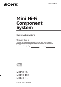 Handleiding Sony MHC-F50 Stereoset