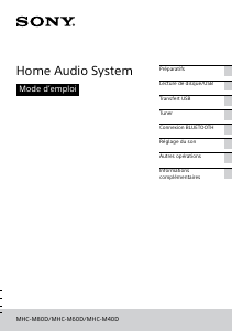 Mode d’emploi Sony MHC-M60D Stéréo