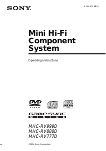 Handleiding Sony MHC-RV999D Stereoset