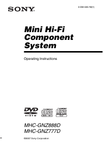 Handleiding Sony MHC-GNZ777D Stereoset